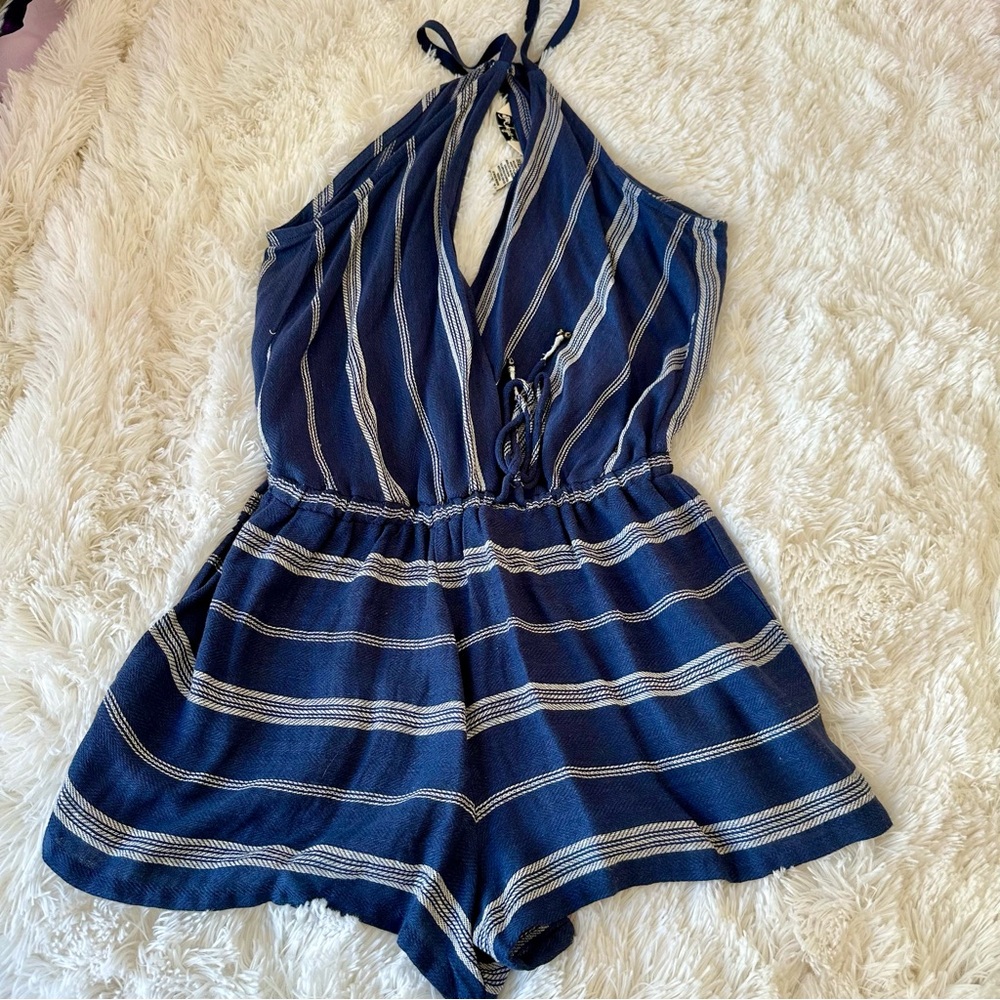 Striped Navy Blue Jumpsuit